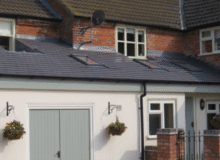 New installed roof on side extension of a house